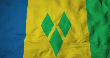 Waving flag of Saint Vincent and the Grenadines in 3D rendering video