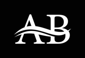 diseño inicial del logotipo de la letra ab, concepto de diseño vectorial vector