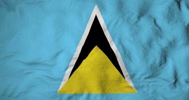 Waving flag of Saint Lucia in 3D rendering video