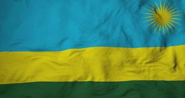 Waving flag of Rwanda in 3D rendering video