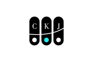 diseño de logotipo de letra y alfabeto ckj vector