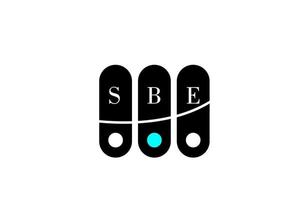 diseño de logotipo de letra y alfabeto sbe vector