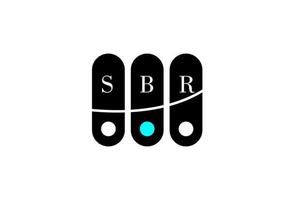 diseño de logotipo de letra y alfabeto sbr vector