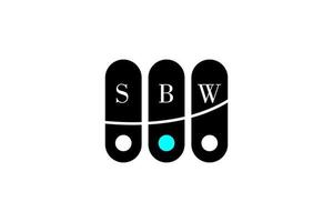 diseño de logotipo de letra y alfabeto sbw vector