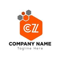 Abstract CZ letter modern initial lettermarks logo design vector