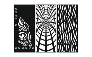 Black patterns with white background, Islamic vectors with floral panels for CNC laser cutting