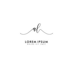 Initial letter AL Feminine logo beauty monogram and elegant logo design, handwriting logo of initial signature, wedding, fashion, floral and botanical with creative template vector