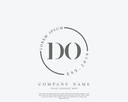 Initial DO Feminine logo beauty monogram and elegant logo design, handwriting logo of initial signature, wedding, fashion, floral and botanical with creative template vector