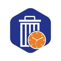 Waste time vector logo template. Garbage Time Logo Template Design.