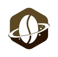 Coffee planet logo vector design.