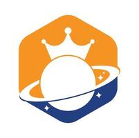 diseño del logotipo vectorial del planeta rey. vector