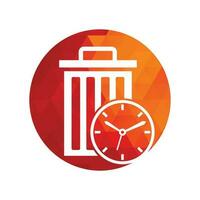 Waste time vector logo template. Garbage Time Logo Template Design.