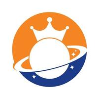 diseño del logotipo vectorial del planeta rey. vector