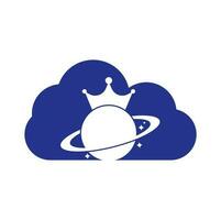 diseño del logotipo vectorial del concepto de forma de nube del planeta rey. vector