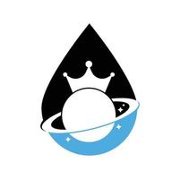 King Planet drop shape concept Vector Logo Design.