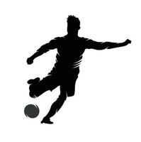 diseño del logo del jugador de fútbol y fútbol. diseño de icono de vector de logotipo de bola de regate.