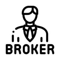 broker man icon vector outline illustration