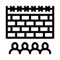 banned people behind fence icon vector outline illustration