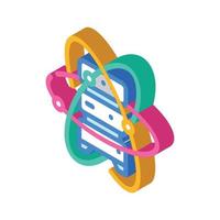 quantum computer, data server isometric icon vector illustration