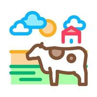 spotted cow in village icon vector outline illustration