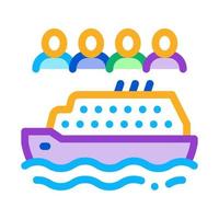 sea crossing liner people icon vector outline illustration