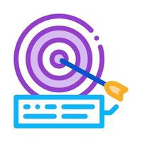 dart hit target icon vector outline illustration