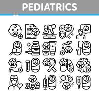 Pediatrics Medical Collection Icons Set Vector