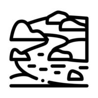 river landscape with hills icon vector outline illustration