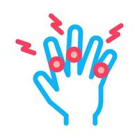 artritis de las articulaciones de los dedos icono vector ilustración de contorno