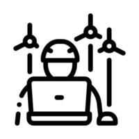 windmills technician icon vector outline illustration