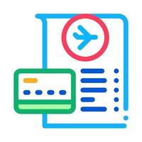 card for payment and check in duty free icon vector outline illustration