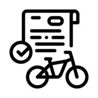 contract for temporary use of bicycle icon vector outline illustration