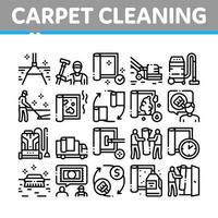 Carpet Cleaning Washing Service Icons Set Vector