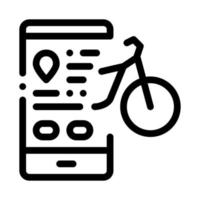 ilustración de contorno de vector de icono de opción de teléfono de servicios de uso compartido de bicicletas