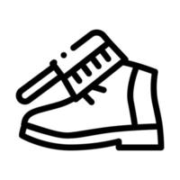 ilustración de contorno de vector de icono de cepillado de zapatos