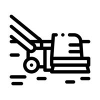 cleaning brush on wheels icon vector outline illustration