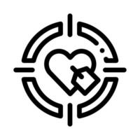 Heart Target Icon Vector Outline Illustration