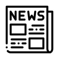 News Newspaper Icon Vector Outline Illustration