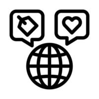 Worldwide Globe Icon Vector Outline Illustration