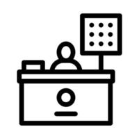 Cashier Table Icon Vector Outline Illustration