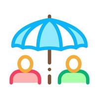Human Umbrella Icon Vector Outline Illustration