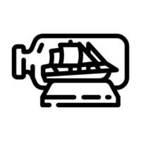 boat in bottle line icon vector illustration