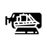 boat in bottle glyph icon vector illustration