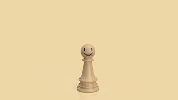 la sonrisa de ajedrez de madera para la representación 3d del concepto abstracto o empresarial foto