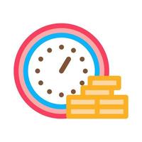 Watch Coin Heap Icon Vector Outline Illustration