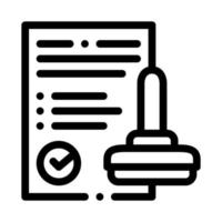 Approve Stamp Icon Vector Outline Illustration