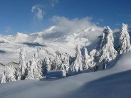 Mountain after heavy snowfall photo