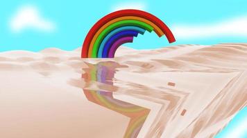 Rainbow Joy Background Video 3D Rendering photo