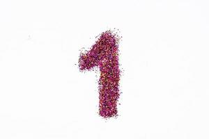 Figure 1 of bright sequins on white background photo