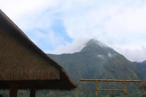 View of the Sembalun village of Lombok, Mount Rinjani, the hills of Sembalun Lombok photo